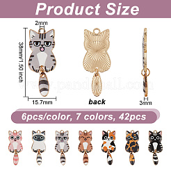 42 шт. 7 цвета светло-золотой эмалевой подвески из сплава с покрытием ENAM-OC0001-17