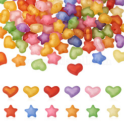 100 шт. 2 вида матовых акриловых бусин FACR-BT0001-01