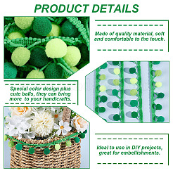 6.5 ярд полиэстеровых лент с кисточками в виде шариков-помпонов градиентного цвета&nbsp;DIY-GA0006-95C