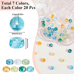 140 шт. 7 стиля гальванических прозрачных стеклянных бусин EGLA-SC0001-22