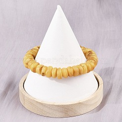 Браслеты из натурального янтаря с эластичными бусинами для мужчин и женщин BJEW-L710-01B