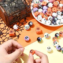 Акриловые бусины с покрытием на тему Хэллоуина&nbsp;OACR-CJC0009-08