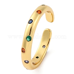 Кольца-манжеты из латуни с микропаве из кубического циркония для женщин&nbsp;RJEW-G337-20G