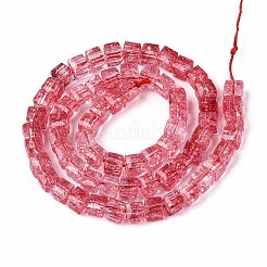 Хрустящие прозрачные стеклянные бусины нити GLAA-N062-6mm-09