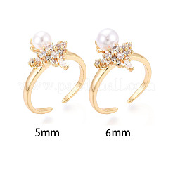 Оправы для колец-манжет из латуни с микропаве из прозрачного кубического циркония KK-T076-24G