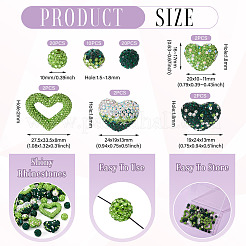 58шт набор бусин из полимерной глины ручной работы со стразами&nbsp;CLAY-BT0001-06