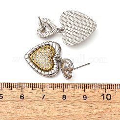 Серьги с подвесками из латуни с прозрачным фианитом и прозрачным фианитом&nbsp;EJEW-D322-01P