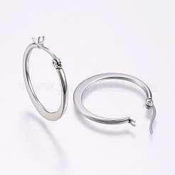 Серьги-кольца из нержавеющей стали 304&nbsp;LS-EJEW-F105-22P