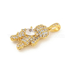 Подвески из латуни с покрытием из прозрачного кубического циркония&nbsp;KK-P277-38G-01