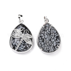 Естественно снежинка обсидиана подвески G-G900-01P-13