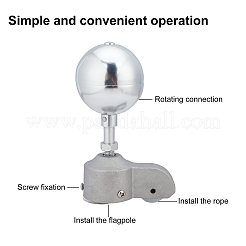 2 шт. алюминиевый сплав стационарный колпак для флагштока и шар для верхушки грузовика&nbsp;FIND-AR0001-31