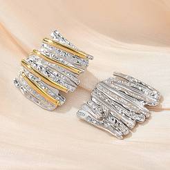 Серьги-гвоздики из нержавеющей стали 304 с закругленными углами&nbsp;EJEW-Z084-03GP-01