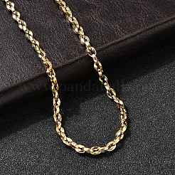 Женские цепочки-цепочки из нержавеющей стали 304 толщиной 4 мм в виде кофейных зерен&nbsp;NJEW-B134-06A-G