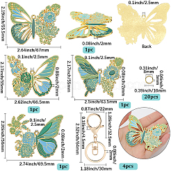 Наборы для самостоятельного изготовления брелоков-подвесок в виде бабочек из эмалевого сплава DIY-SP0003-10C