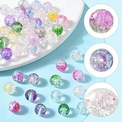 180 шт. 9-цветные прозрачные стеклянные бусины с эффектом кракле GLAA-FS0002-44