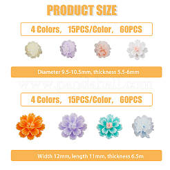 120 шт. 8 стиля цветочных кабошонов из смолы MRMJ-FH0001-30