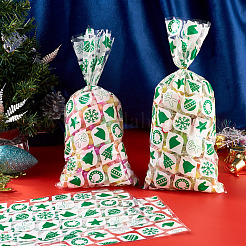 50 шт. прямоугольные прозрачные пластиковые пакеты для хранения печенья с рождественской тематикой&nbsp;XMAS-TA0001-01