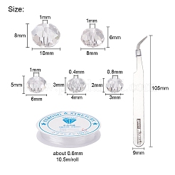 710шт прозрачные граненые стеклянные бусины рондель DIY-YW0003-11