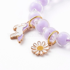 Прозрачные акриловые браслеты с подвесками для детей&nbsp;BJEW-JB06167