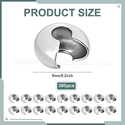 300 шт. Латунные крышки для обжимных бусин&nbsp;KK-ME0003-44