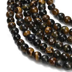 Природных тигровый глаз бисер нитей&nbsp;G-F591-18-8mm-08