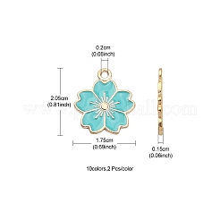 20шт 10 цвета сплава эмалевые подвески&nbsp;ENAM-YW0002-12