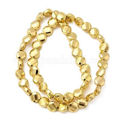 Стеклянные бусины с гальваническим покрытием  EGLA-F166-15G-1