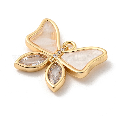 Латунные микро проложить кубического циркония подвески KK-P250-14G-1