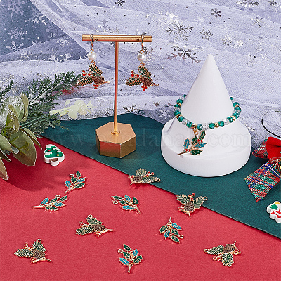 28 шт. 2 стиля позолоченных рождественских эмалевых подвесок из сплава ENAM-SC0005-83-1