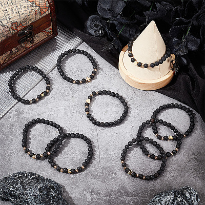 1 комплект браслетов из латунных бусин с медведем BJEW-PH0004-22-1