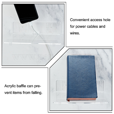2 упаковка прозрачных акриловых плавающих подвесных полок DIY-WH0488-06-1