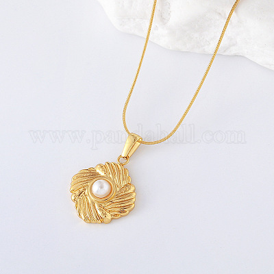 3 шт. европейские ожерелья из нержавеющей стали с имитацией жемчуга в форме ромба для женщин NK6279-1