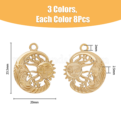 24 шт. подвески из нержавеющей стали 304 двух цветов STAS-DC0013-17-1