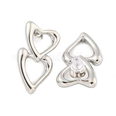 Серьги-гвоздики из нержавеющей стали 304 EJEW-Q383-02P-1