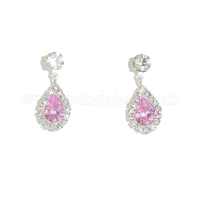 Серьги-гвоздики в форме капли с микропаве из кубических цирконий из латуни FS-WG4A904-03-1