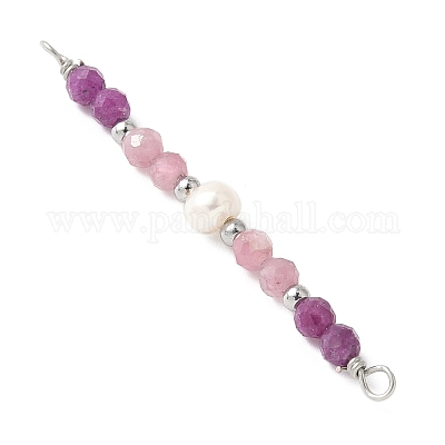 Подвески-шармы с гранеными круглыми натуральными рубинами PALLOY-JF03532-09-1