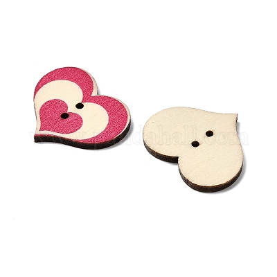 2 отверстия печатных деревянные кнопки WOOD-S037-008-1-1