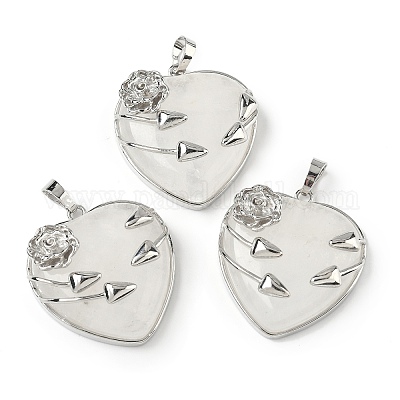Подвески в форме сердца из натурального кварца G-S391-01P-K-1