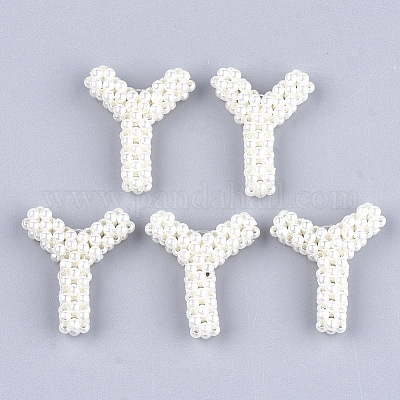 Handmade abs пластик имитация жемчужина тканые бисер FIND-T039-18-Y-1