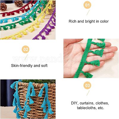 5 рулон 5-х цветных хлопковых лент с кисточками OCOR-CA0001-13-1