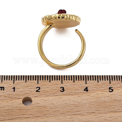 Кольца-манжеты с цветочным узором из латуни RJEW-G342-01G-02-1