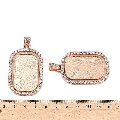 Сеттинги кабошон сплав горный хрусталь кулон DIY-XCP0003-64RG-1