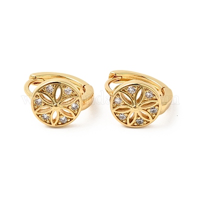 Серьги-кольца с кубическим цирконием EJEW-G312-19G-02-1