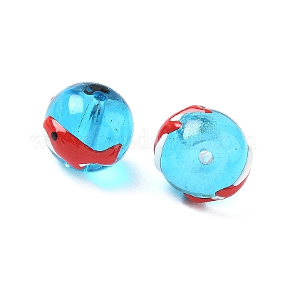 Стеклянные эмалевые бусины ручной работы LAMP-D304-02B-1