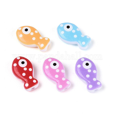 Печатные непрозрачные акриловые бусины&nbsp;SACR-T017-81M-1