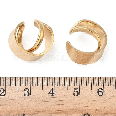 Серьги-каффы из нержавеющей стали 304 в форме буквы С EJEW-K268-61G-1