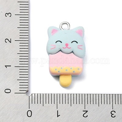 Мультяшные подвески из непрозрачной смолы с имитацией еды RESI-C043-03C-P-1