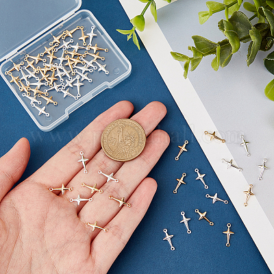 60 шт. 2-х цветные латунные соединительные подвески KK-PH0005-73-1