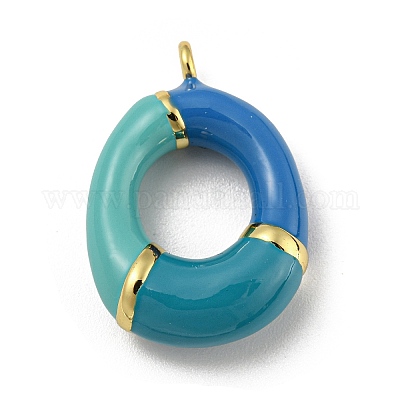 Латунь эмаль подвески KK-E093-03G-O-1