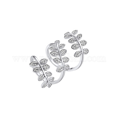 925 регулируемое открытое кольцо-манжета из стерлингового серебра с микропаве из кубических цирконий для женщин FS-WG4488D-01-1